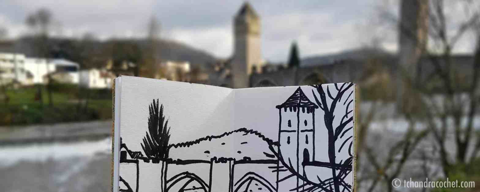 Cahors, le pont Valentré dessiné par Tchandra Cochet