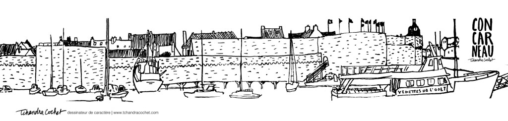 Concarneau, carte postale très panoramique