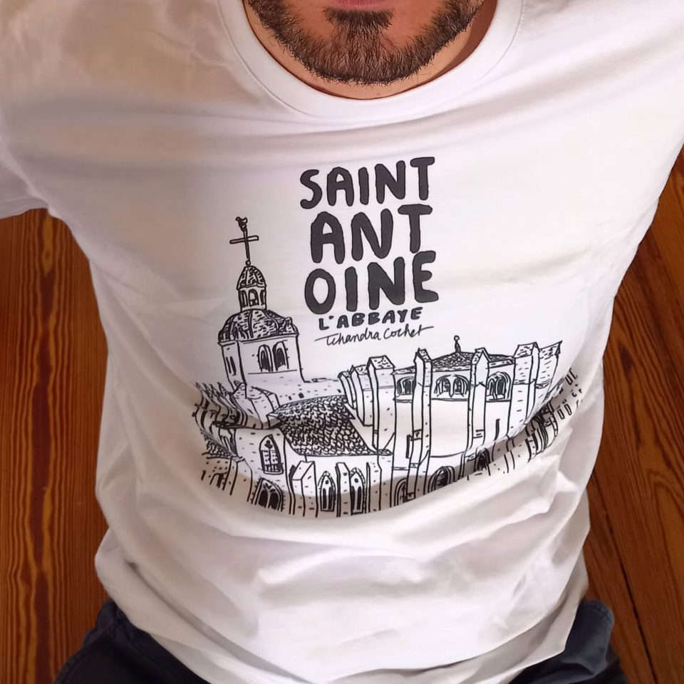 T-shirt de caractère, T-shirt Saint-Antoine l'Abbaye, T-shirt made in France, T-shirt coton bio